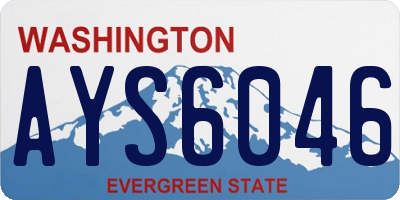 WA license plate AYS6046