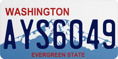 WA license plate AYS6049