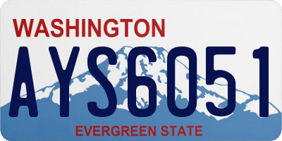 WA license plate AYS6051