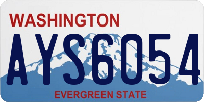 WA license plate AYS6054