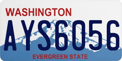 WA license plate AYS6056