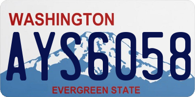 WA license plate AYS6058