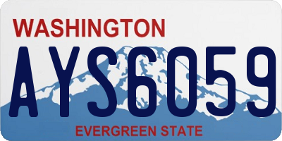 WA license plate AYS6059