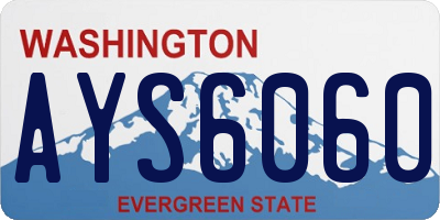 WA license plate AYS6060