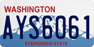 WA license plate AYS6061