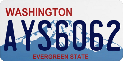 WA license plate AYS6062