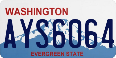 WA license plate AYS6064