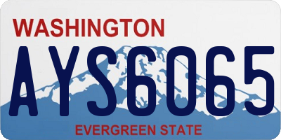 WA license plate AYS6065