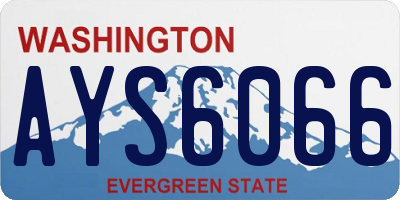 WA license plate AYS6066