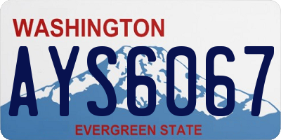 WA license plate AYS6067