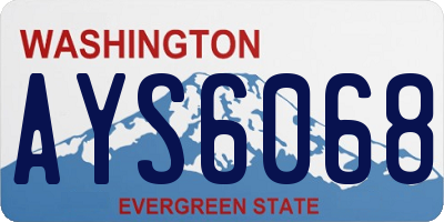 WA license plate AYS6068