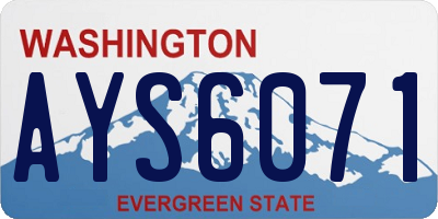 WA license plate AYS6071