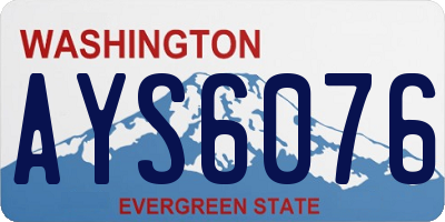 WA license plate AYS6076