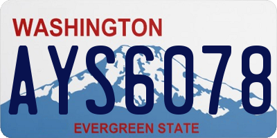 WA license plate AYS6078
