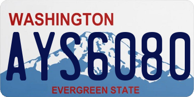 WA license plate AYS6080