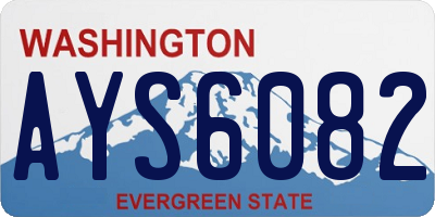 WA license plate AYS6082