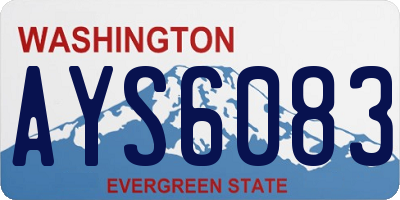 WA license plate AYS6083