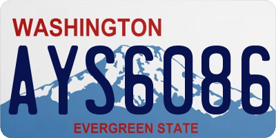 WA license plate AYS6086