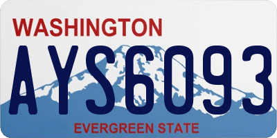 WA license plate AYS6093