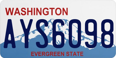 WA license plate AYS6098