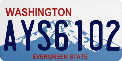 WA license plate AYS6102