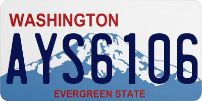 WA license plate AYS6106