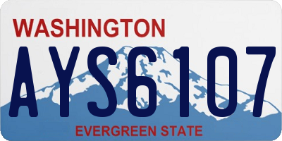 WA license plate AYS6107