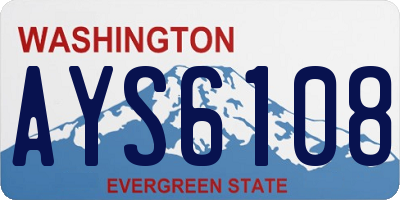 WA license plate AYS6108