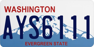 WA license plate AYS6111