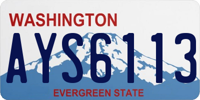 WA license plate AYS6113