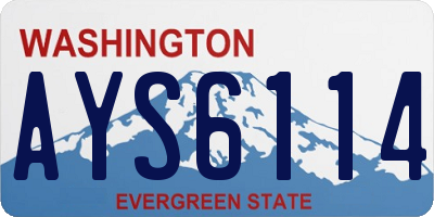 WA license plate AYS6114
