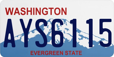 WA license plate AYS6115