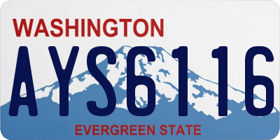 WA license plate AYS6116