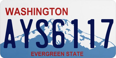 WA license plate AYS6117