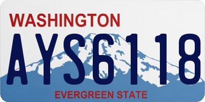 WA license plate AYS6118