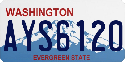 WA license plate AYS6120