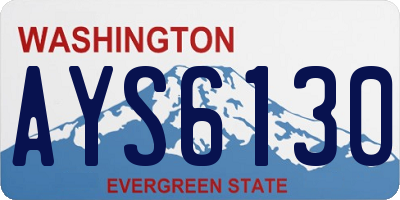 WA license plate AYS6130