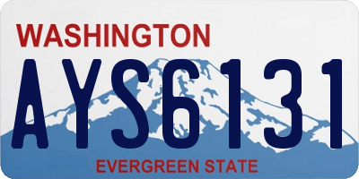 WA license plate AYS6131