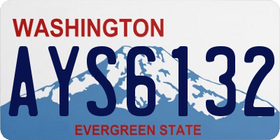 WA license plate AYS6132