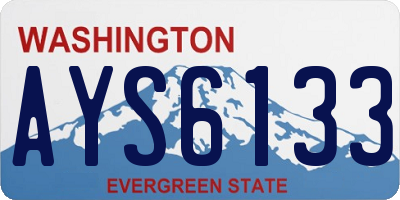 WA license plate AYS6133