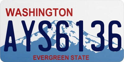 WA license plate AYS6136