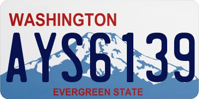 WA license plate AYS6139