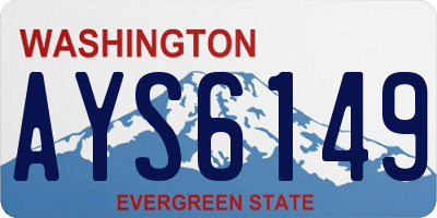 WA license plate AYS6149