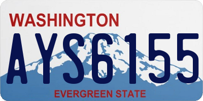 WA license plate AYS6155