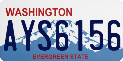 WA license plate AYS6156