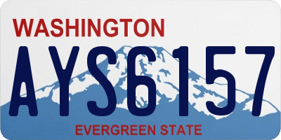 WA license plate AYS6157