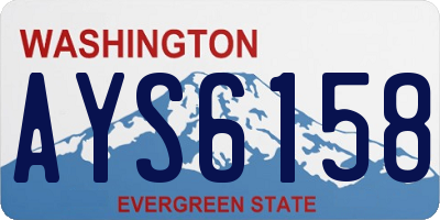 WA license plate AYS6158