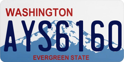 WA license plate AYS6160