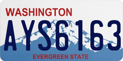 WA license plate AYS6163