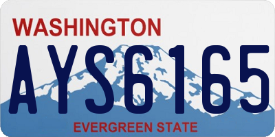 WA license plate AYS6165